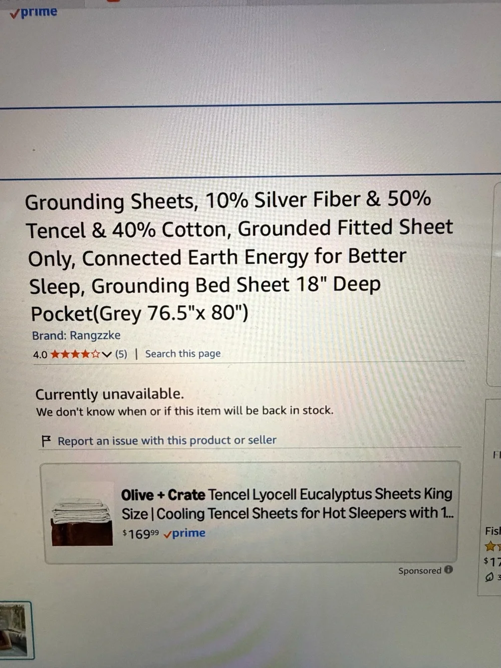 GREY KING GROUNDING SHEET NWT